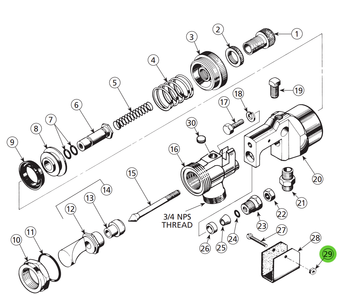 Binks 20-412-1 Nut, Hex, Steel #6-32NC