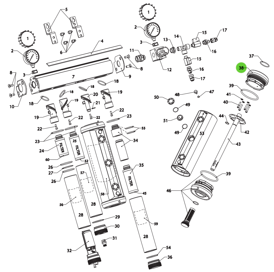 Walcom 3063434L-11 Housing for the Desiccant Canister