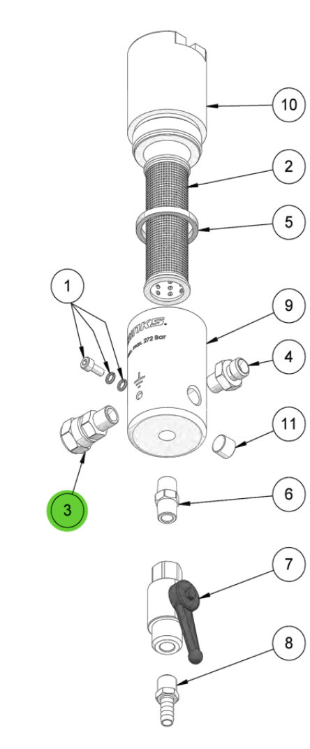 Binks 0114-016058 High Pressure Filter Swivel Connecting Nipple