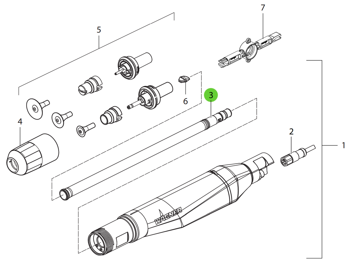 Wagner 2431552 Powder Tube D10-12 ET