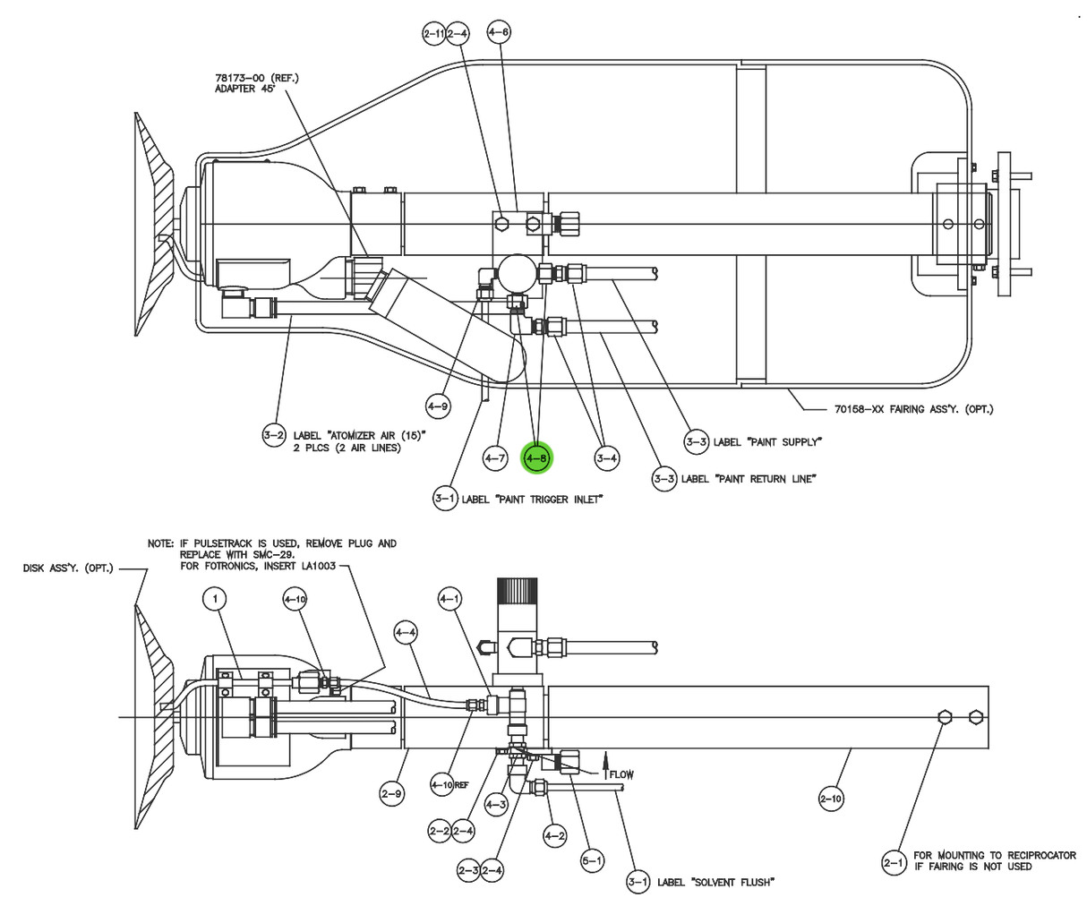 Ransburg SSP-39 REDUCING ADAPTER,1/8 NPT(M) X 1/4 NPT(F)