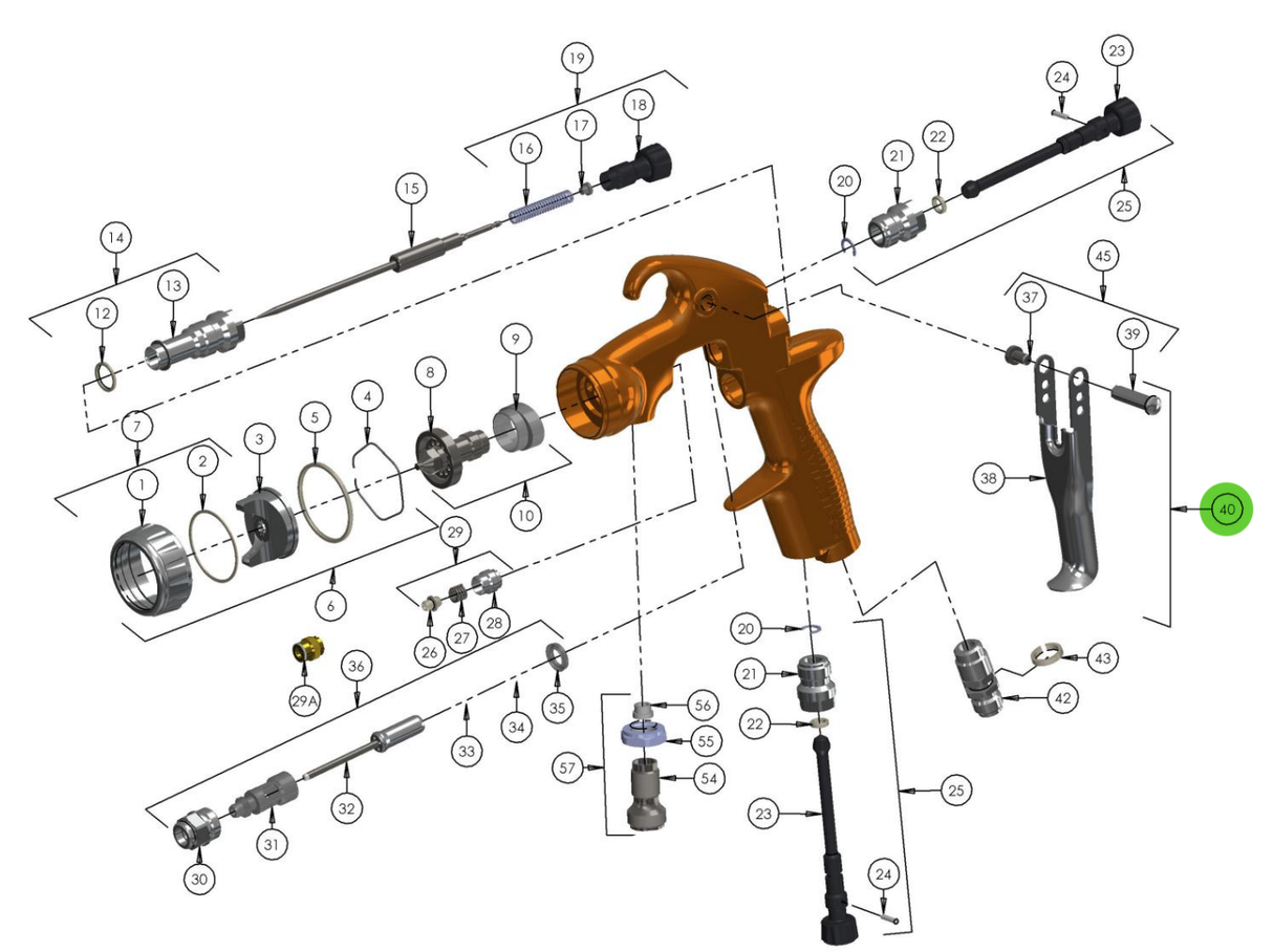 Trigger, Stud, and Screw Kit for DeVilbiss Advance HD