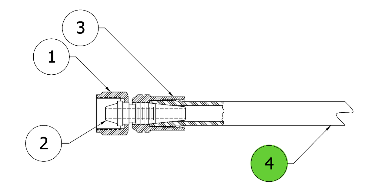 Manguera de fluido para pistola de proceso Ransburg n.° 2