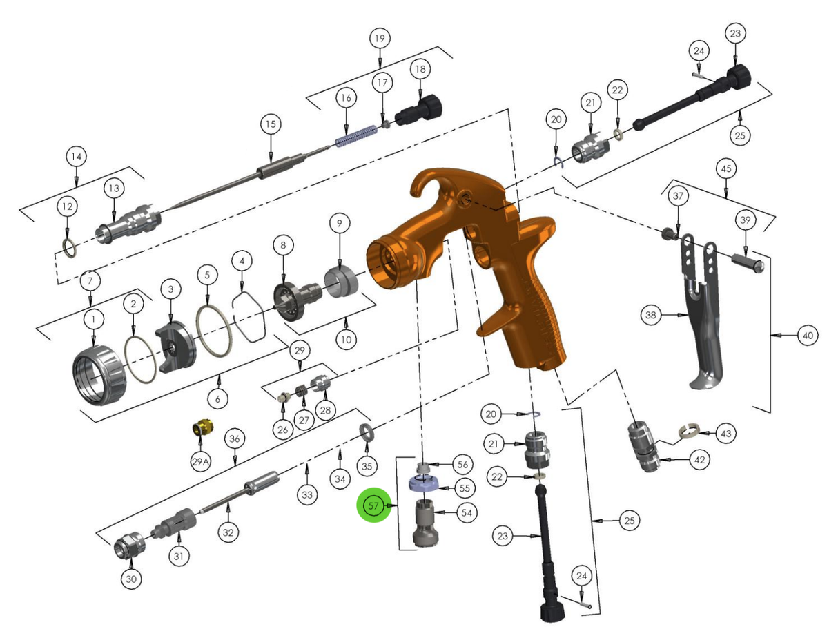 Fluid Inlet Connector Kit for DeVilbiss Advance HD