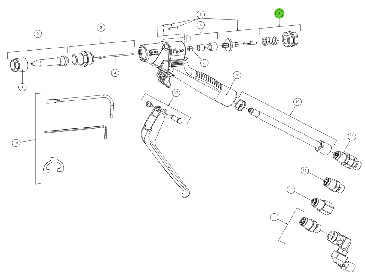 Binks FG2000X9 Spring & End Cap Kit
