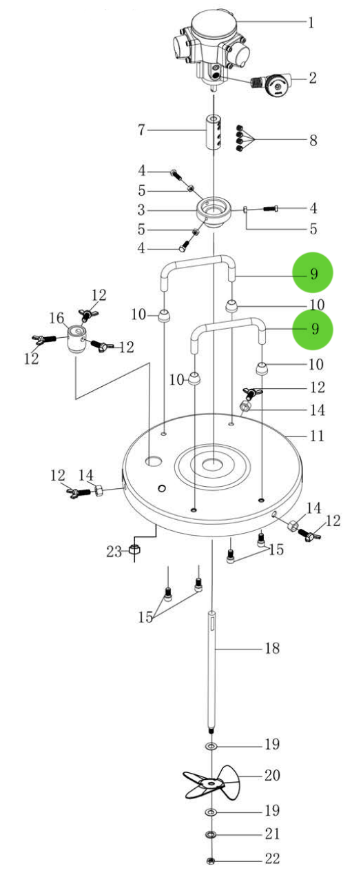 Total Finishing Handle; For 5 Gallon Agitator
