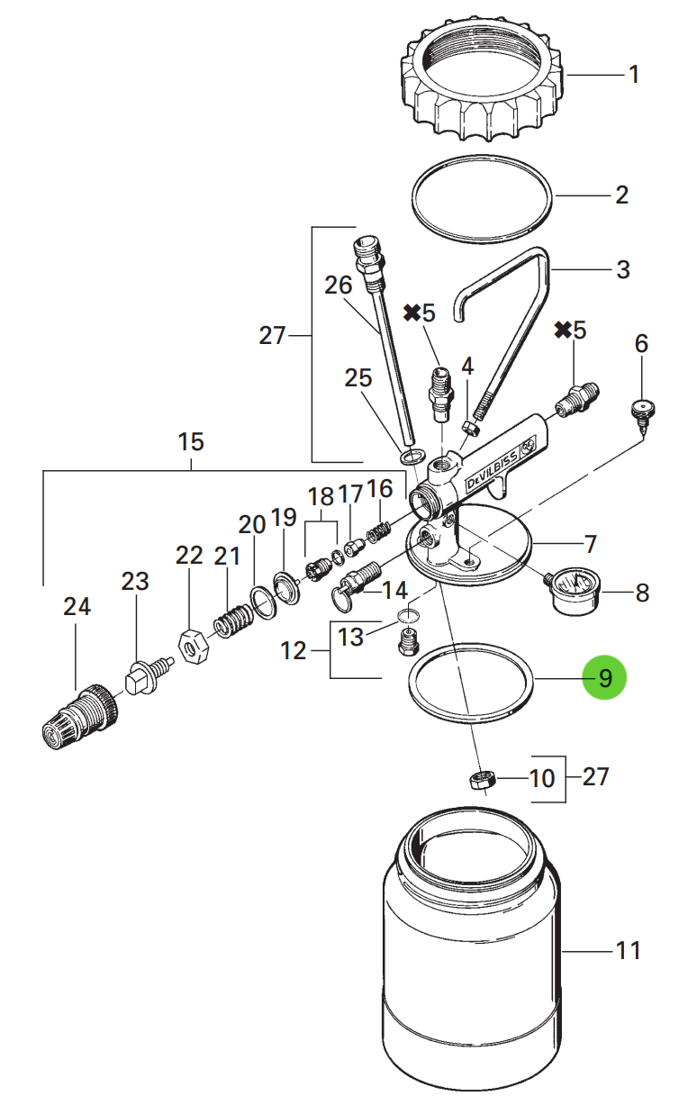 DeVilbiss KB-80-K5 Gasket (Kit of 5)