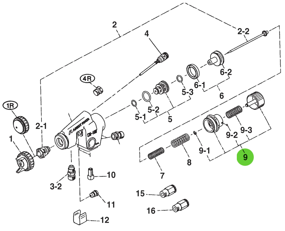 Anest Iwata 93840581 LPA/WA FLUID ADJ SET