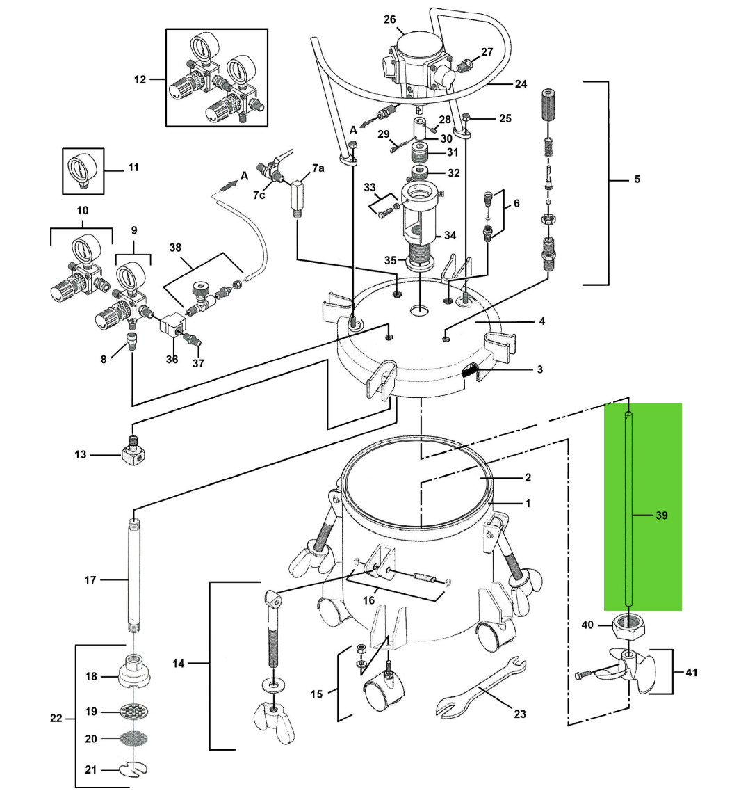 C.A. Technologies 51-258SS Agitating Rod 2 Gallon, Stainless Steel