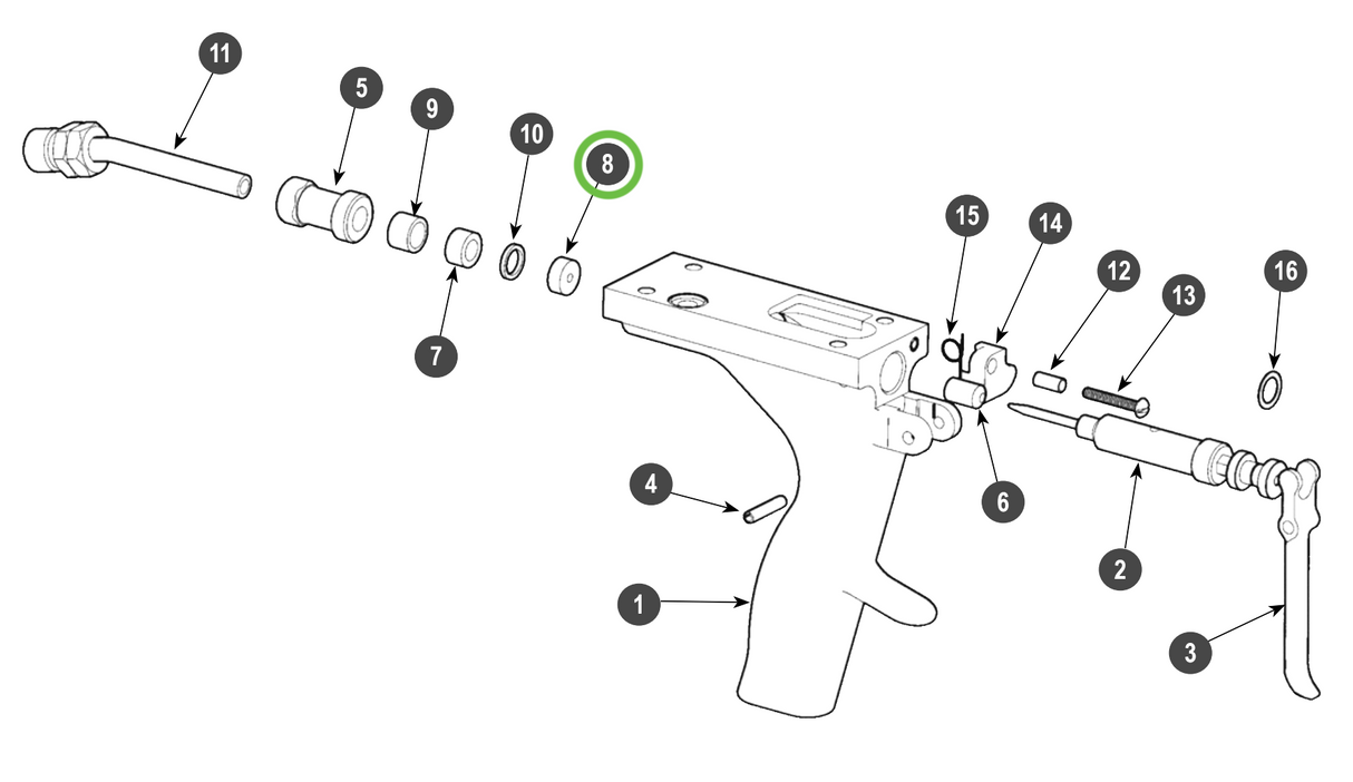Ransburg #2 Process Gun Needle Seat