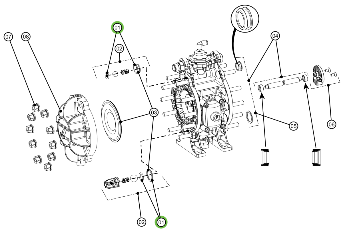 Binks DXK-1 Check Valve Seal Kit