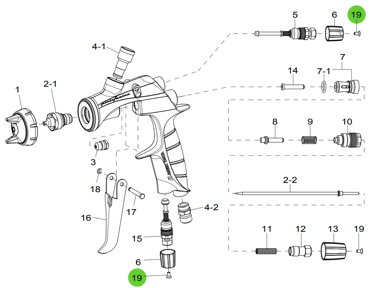 Anest Iwata LS400/LS400H Star Flat Head Bolt
