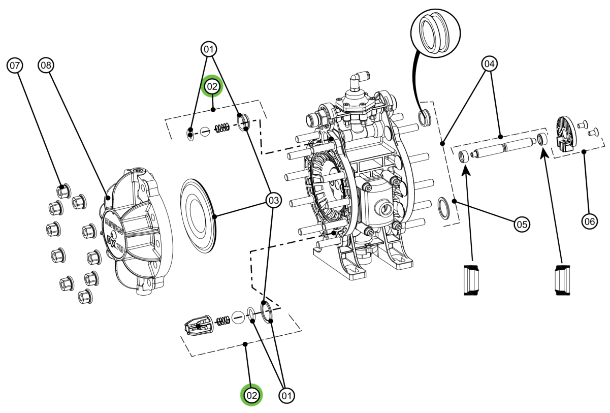 Binks DXK-2 Check Valve Kit