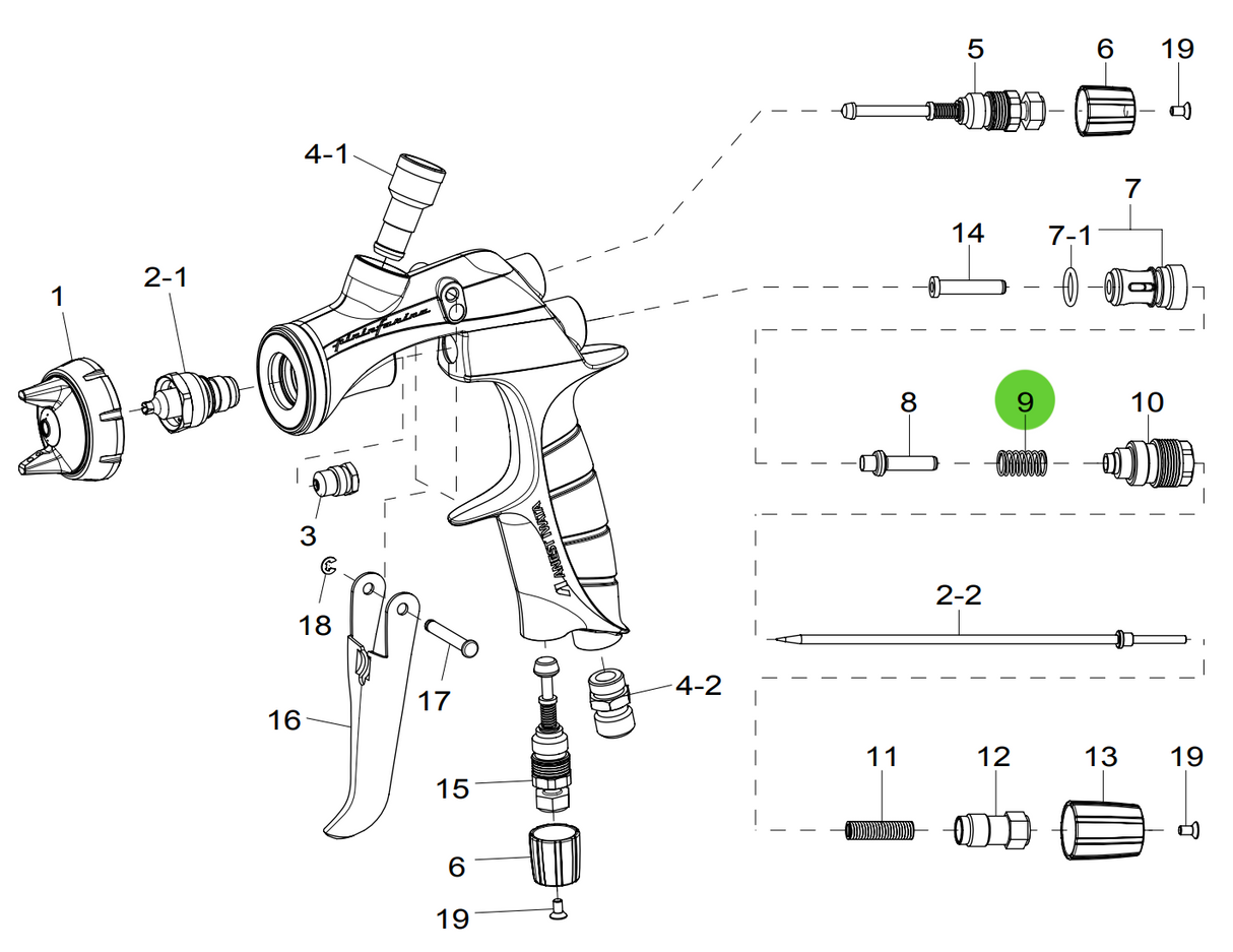 Anest Iwata LS400/LS400H Air Valve Spring