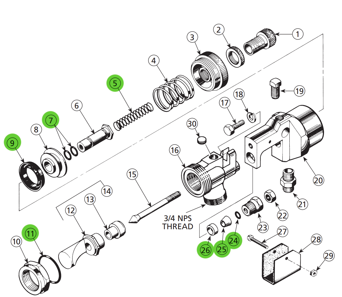 Binks 6-271 Gun Repair Kit Model 30/30A