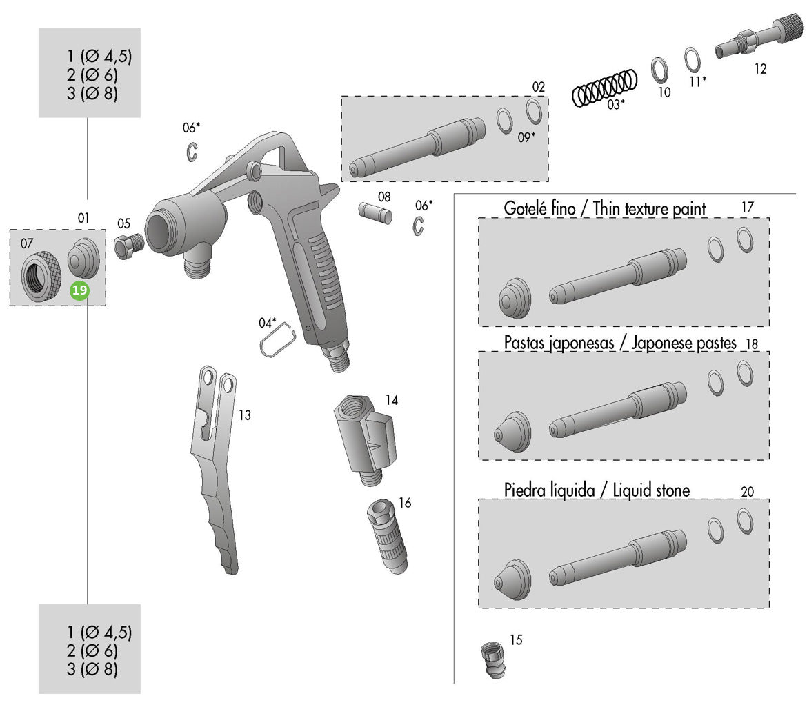 Sagola PT5141091X Stainless Steel Nozzle for 419 Premium Spray Gun