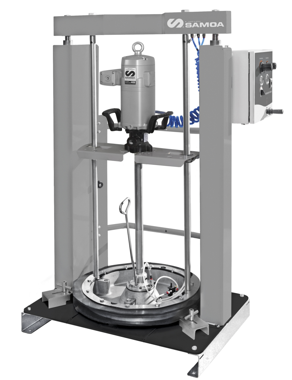 SAMOA Pumpmaster 45 - 40:1 Ratio Grease Pneumatic Pump, 185 Kg Drum Pneumatic Automatic Power Ram Inductor Package