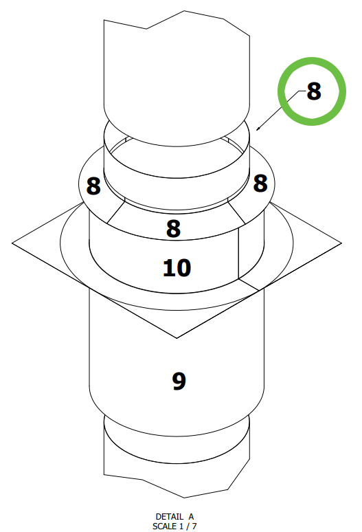 Duct Quarter Section Skirt (Storm/Rain Collar) - Paint Spray Booth - Total Finishing Supplies
