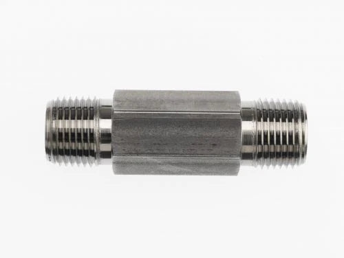 Straight Hex Long Nipple, 6", Male NPT x Male NPT - Stainless Steel