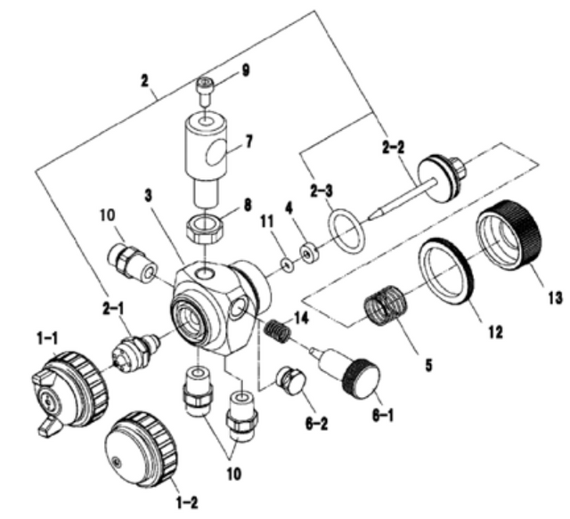 Anest Iwata Air Cap Set TOF-5RB/6RB - Total Finishing Supplies