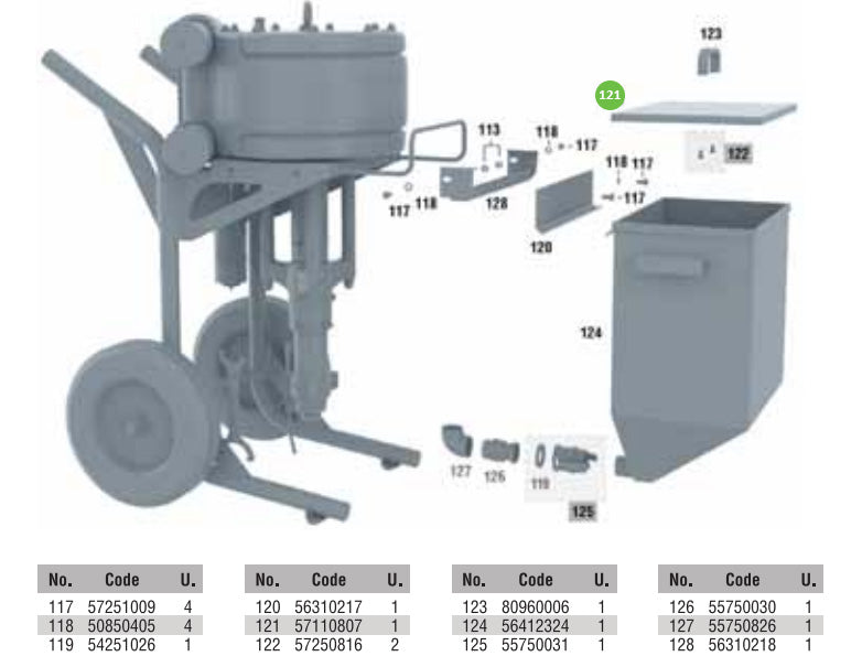 Sagola PT57110807 38L (10 US Gal) Hopper Lid