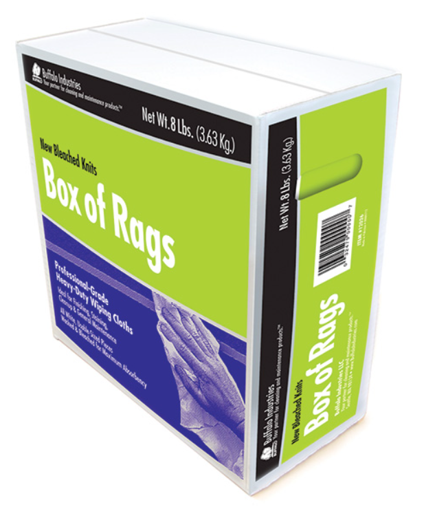 Buffalo Industries New Bleached Knits Cloth Rags - Total Finishing Supplies