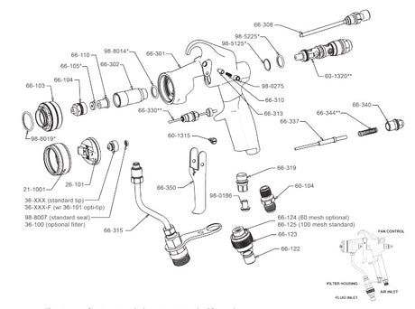 Repair Kit AND Parts for C.A. Technologies Bobcat Air Assist Airless Spray Gun - Total Finishing Supplies