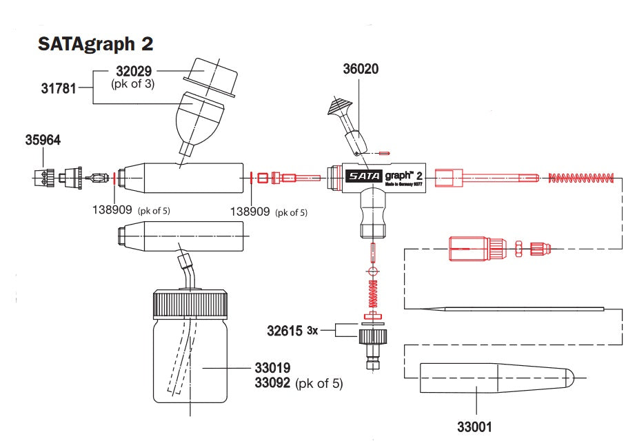 SATAgraphs 2 & 3 Repair Kit - Total Finishing Supplies