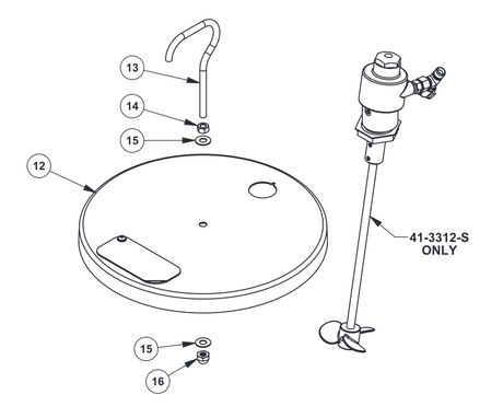 Binks Direct Drive Agitator & Lid Assembly - Total Finishing Supplies