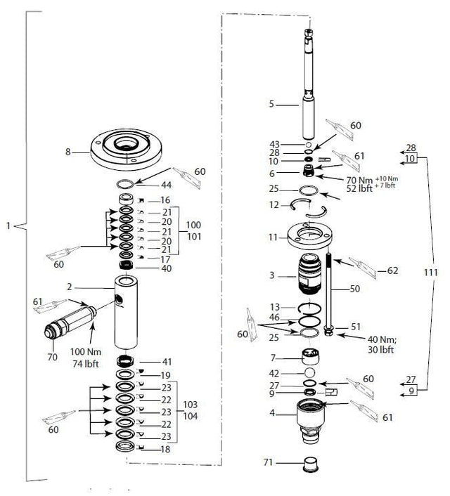 Packing 25.6/41-40 Parts