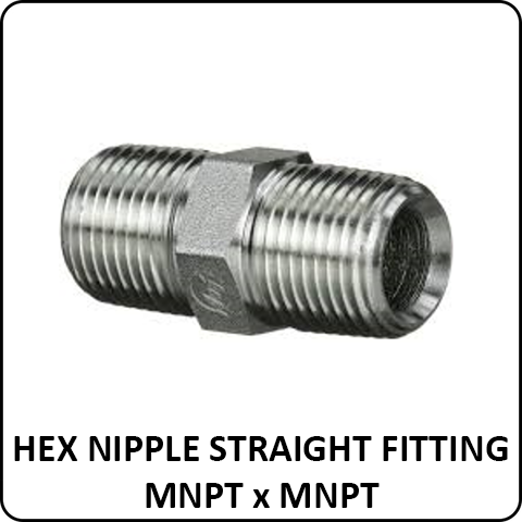 Hex Nipple Straight Fittings MNPT x MNPT