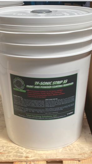 TF-Sonic 33 - Ultra Sonic Cleaning Fluid for Paint Spray Gun and Powder Coat Removal (5 Gallon Pail) - Total Finishing Supplies