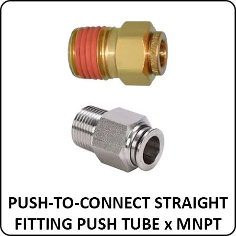 Push-to-Connect Straight Fittings Push Tube x MNPT