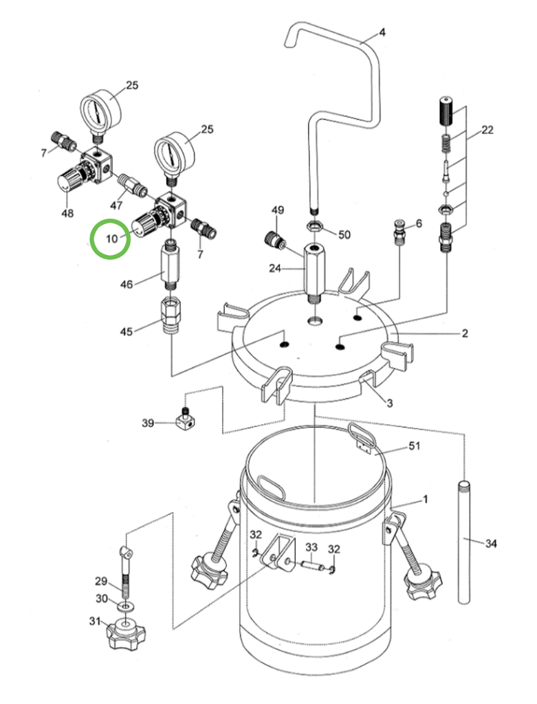 Anest Iwata PET10 - Pressure Regulator For Tank - Total Finishing Supplies