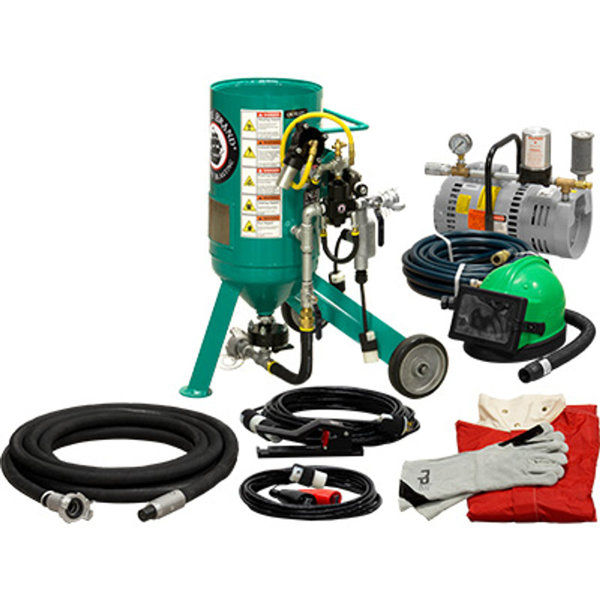 Pirate Brand, C-Series Jr., 0.5 cu ft., SILVER LOW PRESSURE Blasting Package - Blast Pot, Portable, Pressure RELEASE System, 12VDC Electric Controls