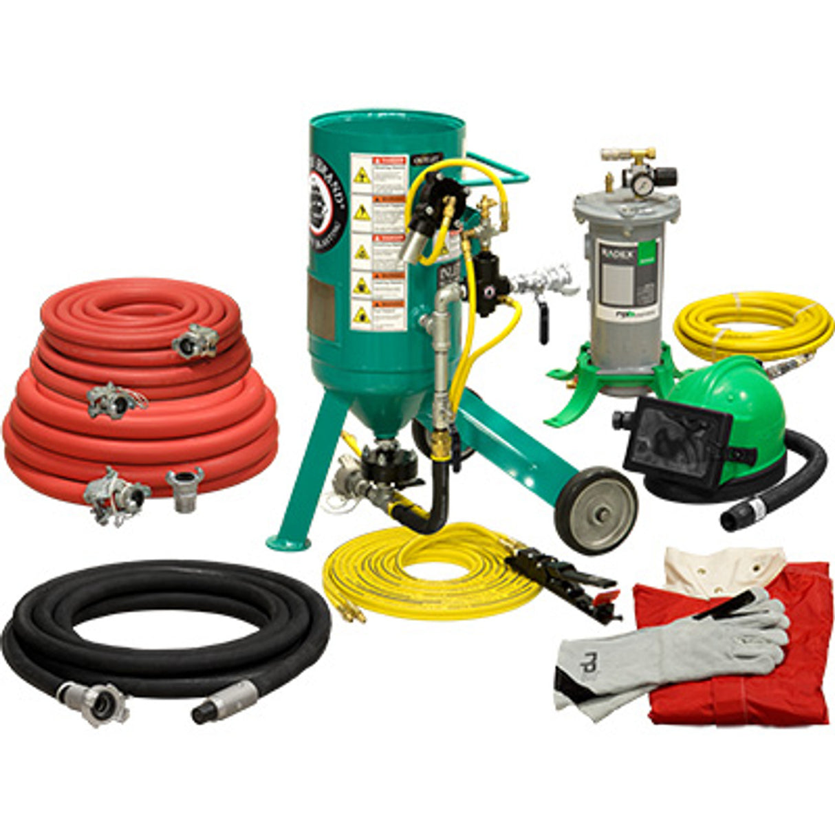 Pirate Brand, C-Series Jr., 0.5 cu ft., GOLD Blasting Package - Blast Pot, Portable, Pressure RELEASE System, Pneumatic Controls