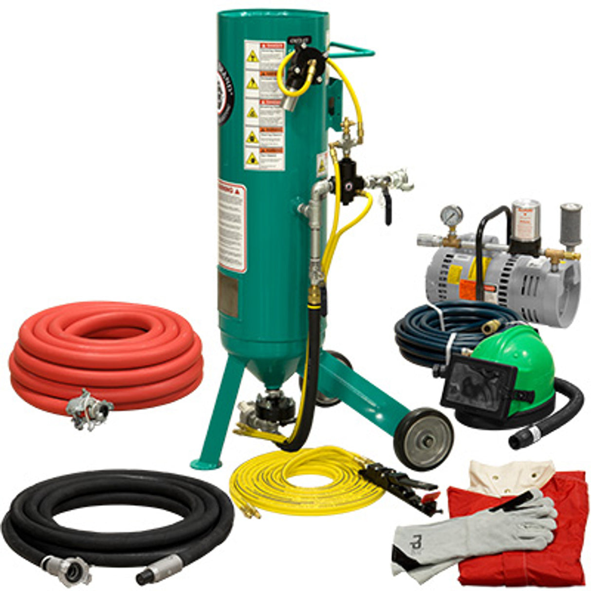 Pirate Brand, C-Series Jr., 1 cu ft., GOLD LOW PRESSURE Blasting Package - Blast Pot, Portable, Pressure RELEASE System, Pneumatic Controls