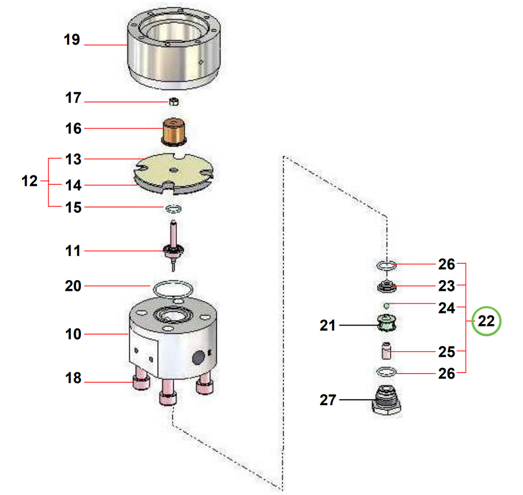 Sames® Servicing Kit Cartridge - Ball Ceramic 155-271-793, Airmix® Inline Pressure Regulator - Total Finishing Supplies