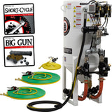 Pirate Brand, S-Series, Short-Cycle™ Series - 10 CU FT., DOUBLE OUTLET W/ ABRASIVE CUT-OFF (Hose Mounted)  - Blast Pot, STATIONARY, Pressure RELEASE System, Pneumatic Controls