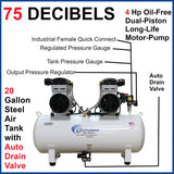 California Air Tools 4.0 HP, 20 Gal. Ultra Quiet Air Compressor - Total Finishing Supplies