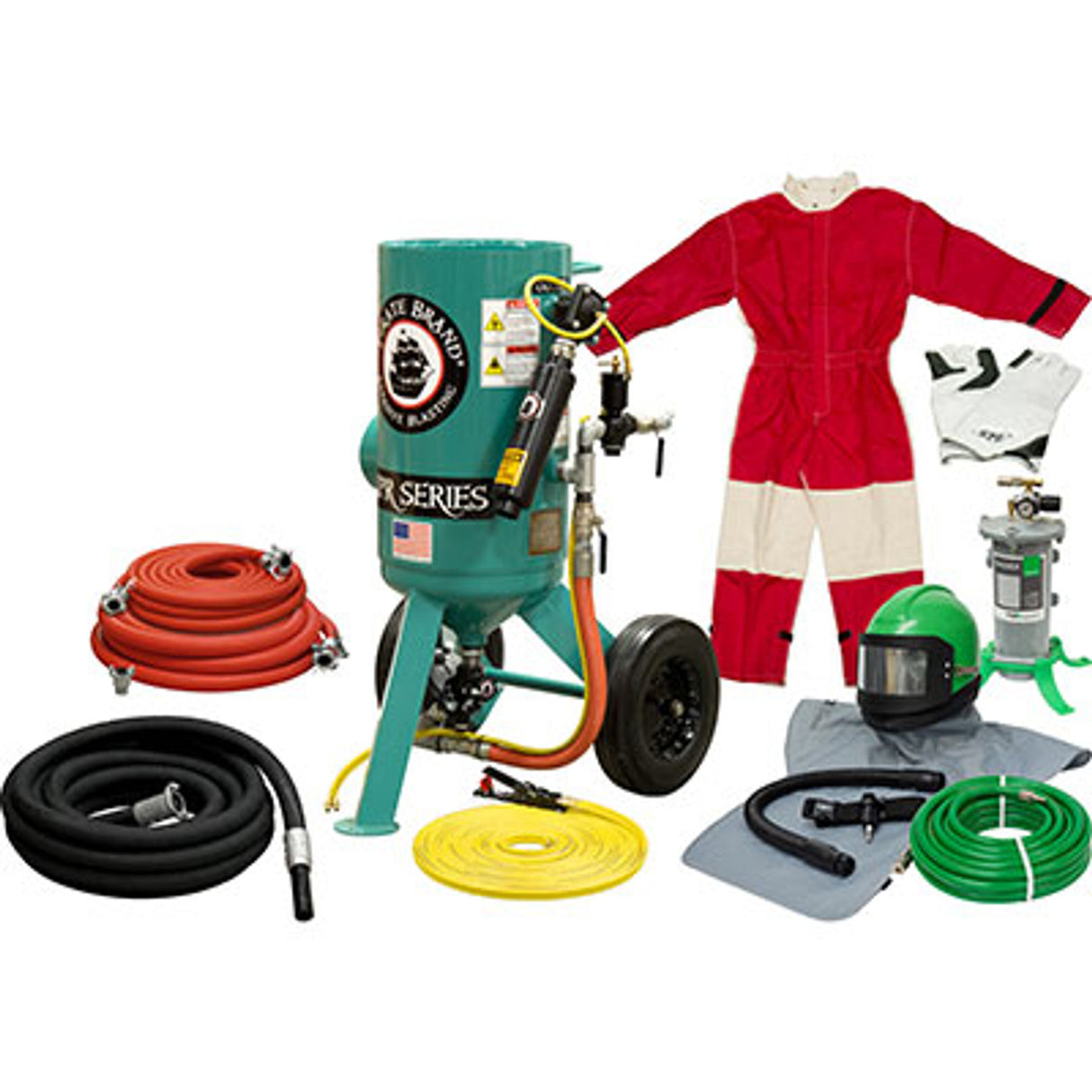 Pirate Brand, C-SERIES, 3 cu ft., GOLD Blasting Package - Blast Pot, Portable, Pressure RELEASE System, Pneumatic Controls w/AMV II™ Metering Valve