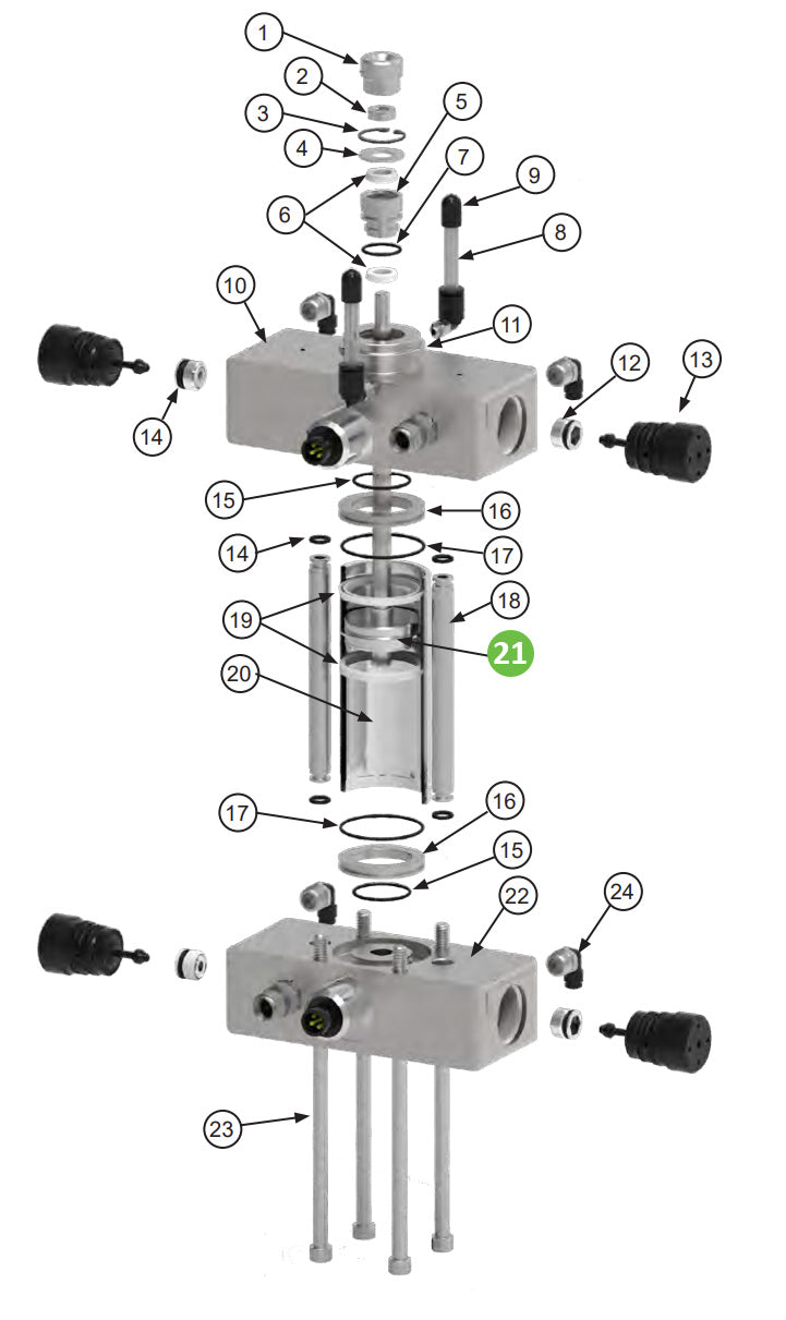 Binks 240-3224-600 Rod and Piston Assembly for 600cc