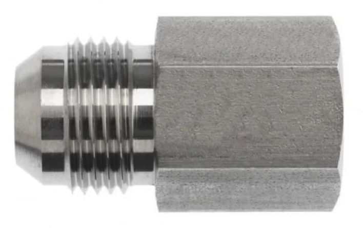 2405-05-04-SS Straight Adapter Male #5 JIC x 1/4" Female NPTF - Total Finishing Supplies