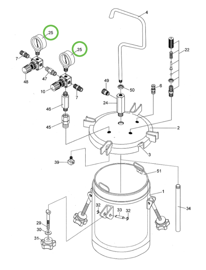 Anest Iwata PET10 - Pressure Gauge - Total Finishing Supplies