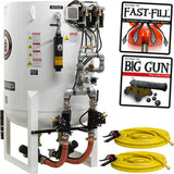 Pirate Brand, S-Series - 20 CU FT., DOUBLE OUTLET W/ ABRASIVE CUT-OFF (Vessel Mounted) - Blast Pot, Stationary, Pressure HOLD System, Pneumatic Controls