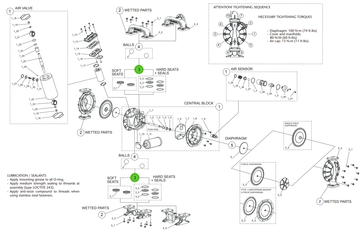 Samoa UP20R-WP-M00 Seat Kit, Santoprene