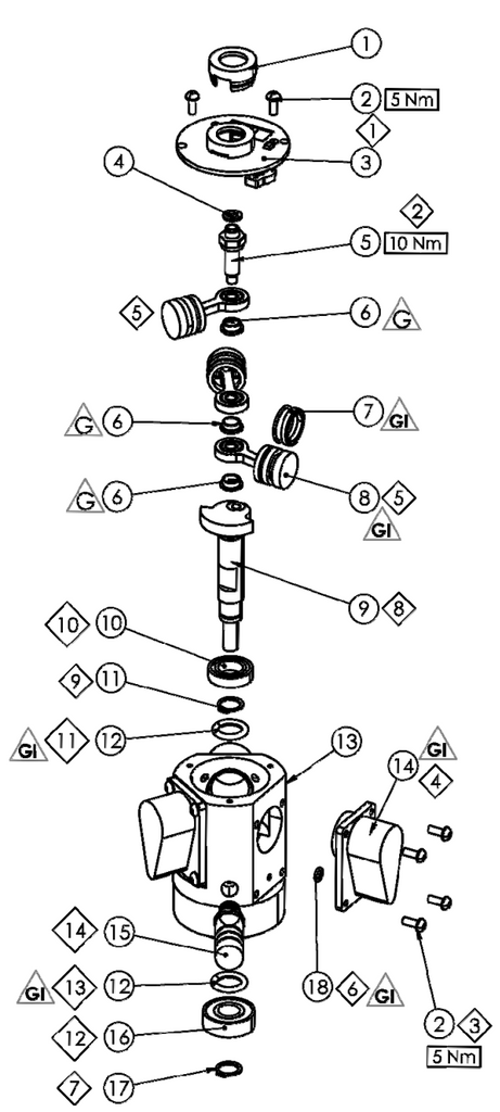 Binks 1/8 HP Air Motor Parts and Accessories - Total Finishing Supplies