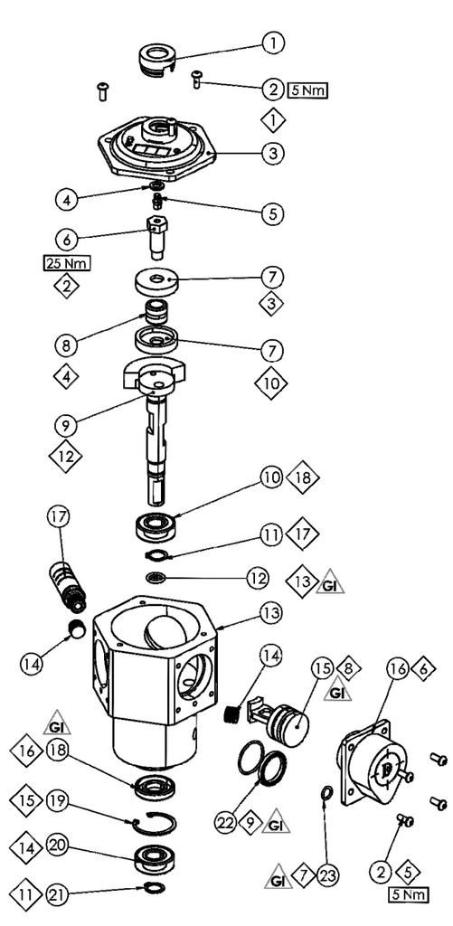 Binks 1/4 HP Air Motor Parts and Accessories - Total Finishing Supplies