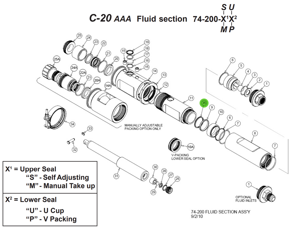 C.A. Technologies 74-215 Seal, Lower Rod  2Gpm