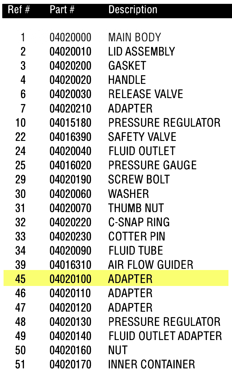 Anest Iwata PET10 - 04020100 Adapter - Total Finishing Supplies
